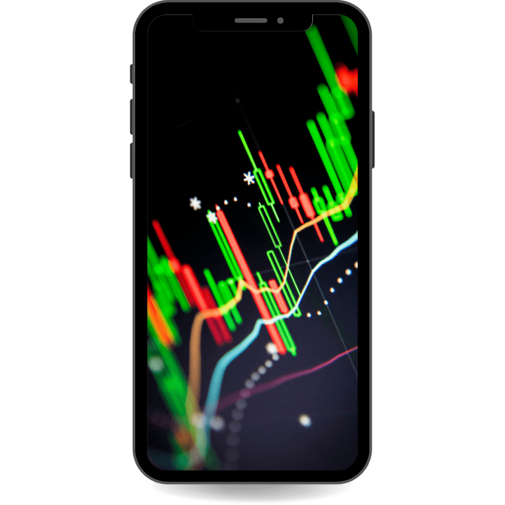 3d Smartphone Displays Trading Graphics For Buy And Sell Shares Stock  Market Index Candlestick Powerpoint Background For Free Download -  Slidesdocs